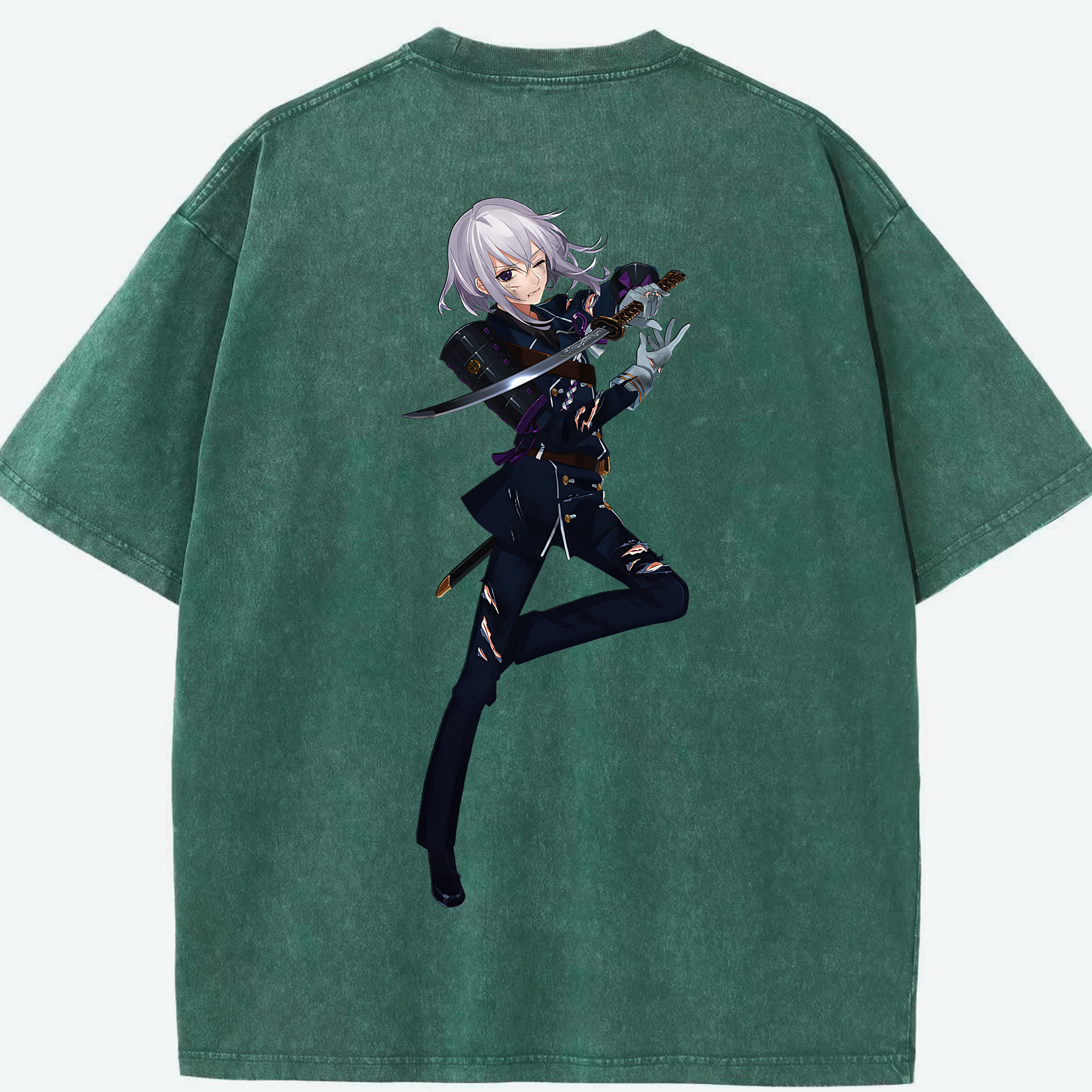 （画像用） 刀剣乱舞 Touken Ranbu 綿100% ヴィンテージ風 半袖Tシャツ（背面プリント）